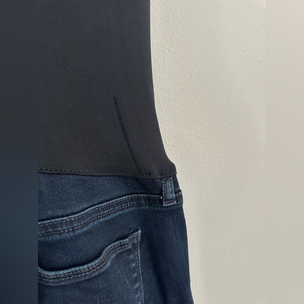 Gap Maternity Full Panel Dark Rinse Baby Boot Stretch Jeans Size 27 R - Picture 13 of 14